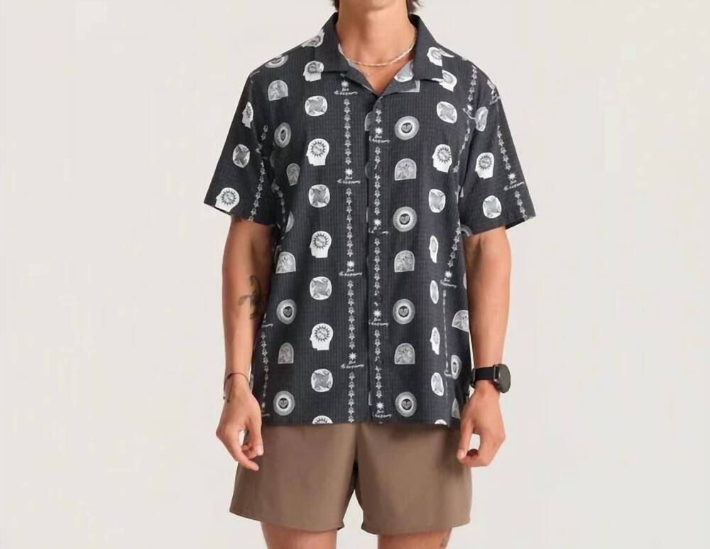 NEW ROARK bless up trail button up shirt in washed black